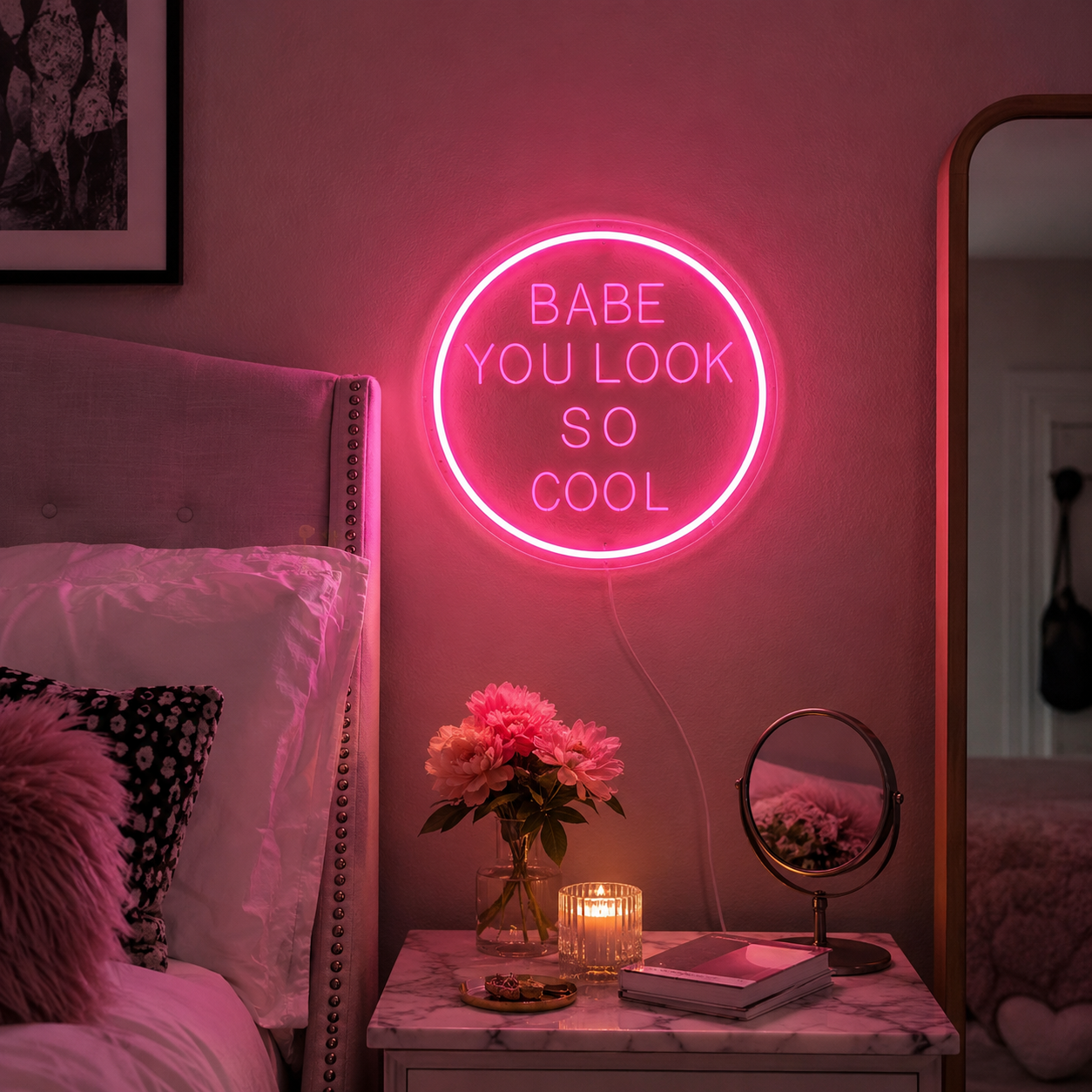 Babe You Look So Cool LED Neon Sign - 03 Real Lifestyle Scene