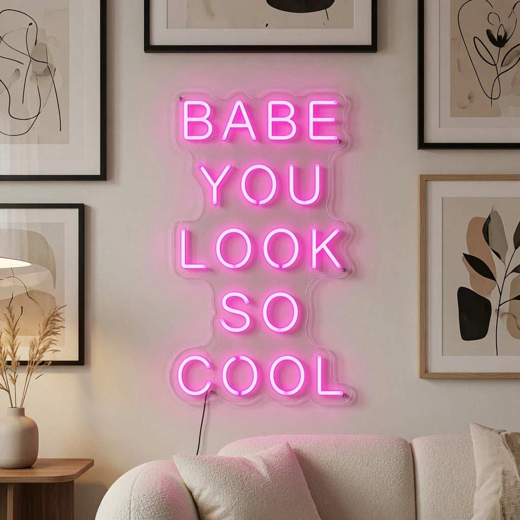 Babe You Look So Cool LED Neon Sign Home Wall Art - 02 High-Converting Product Image