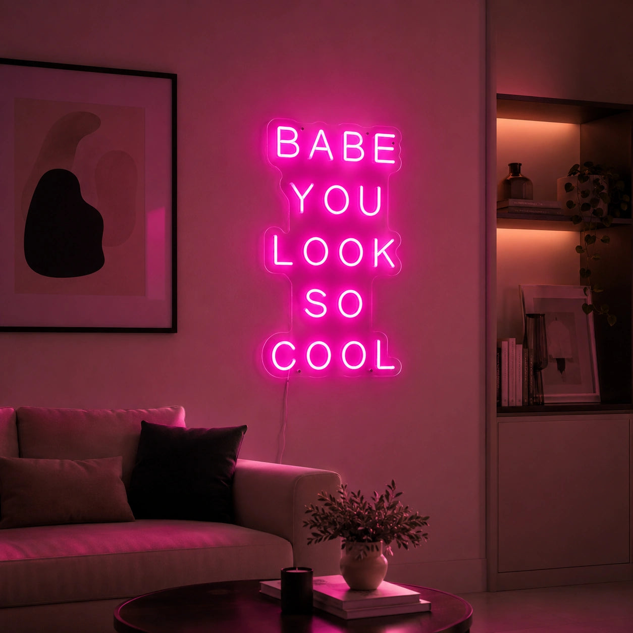 Babe You Look So Cool LED Neon Sign Wall Neon Sign - 04 Size Image