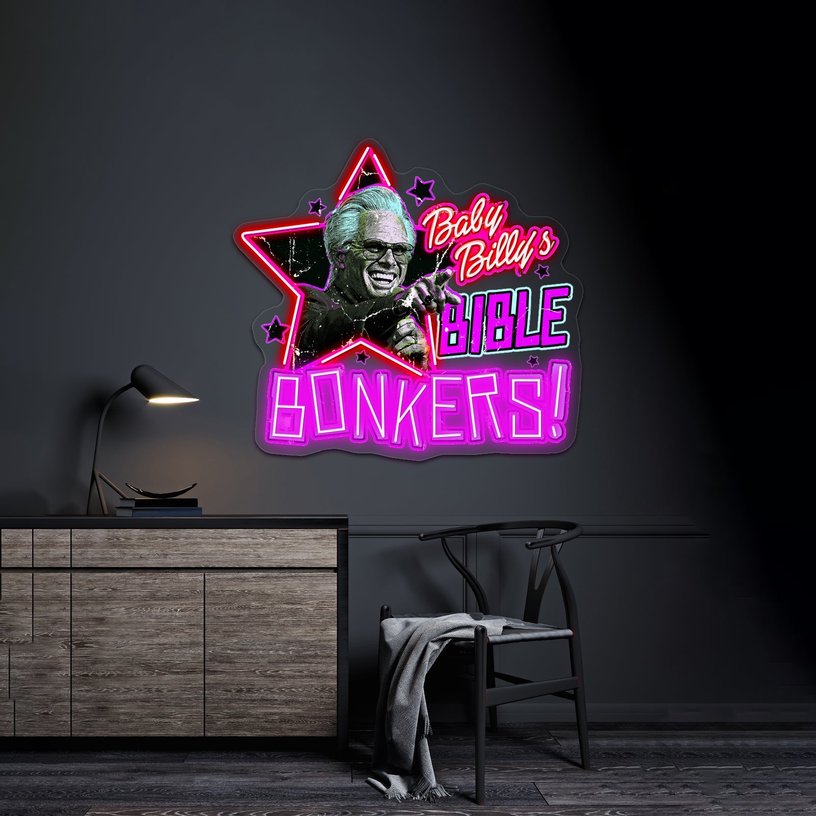 Baby Billy Bible Bonkers Artwork Led Neon Sign - Shineneon