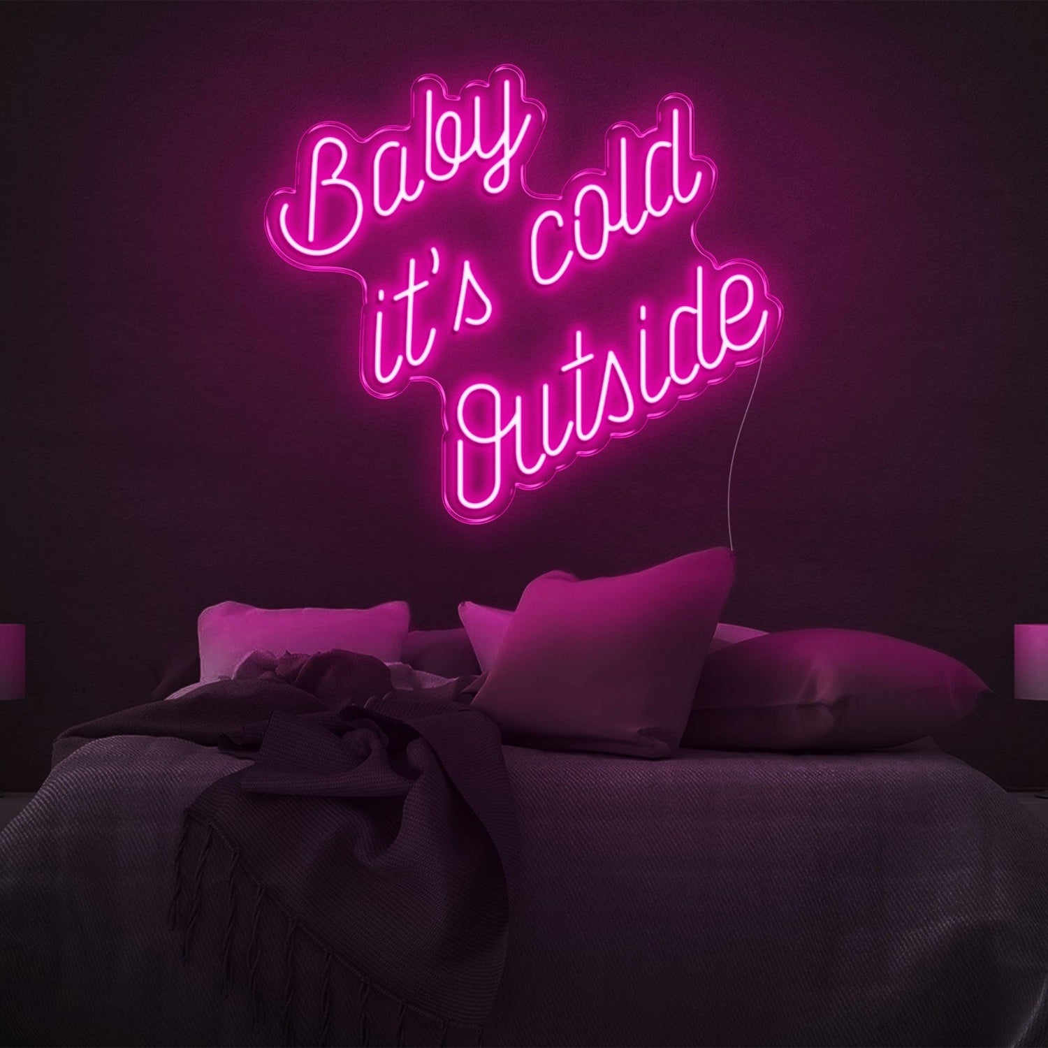 Baby Its Cold Outside White Led Neon Sign For Bedroom Decor | Shineneon