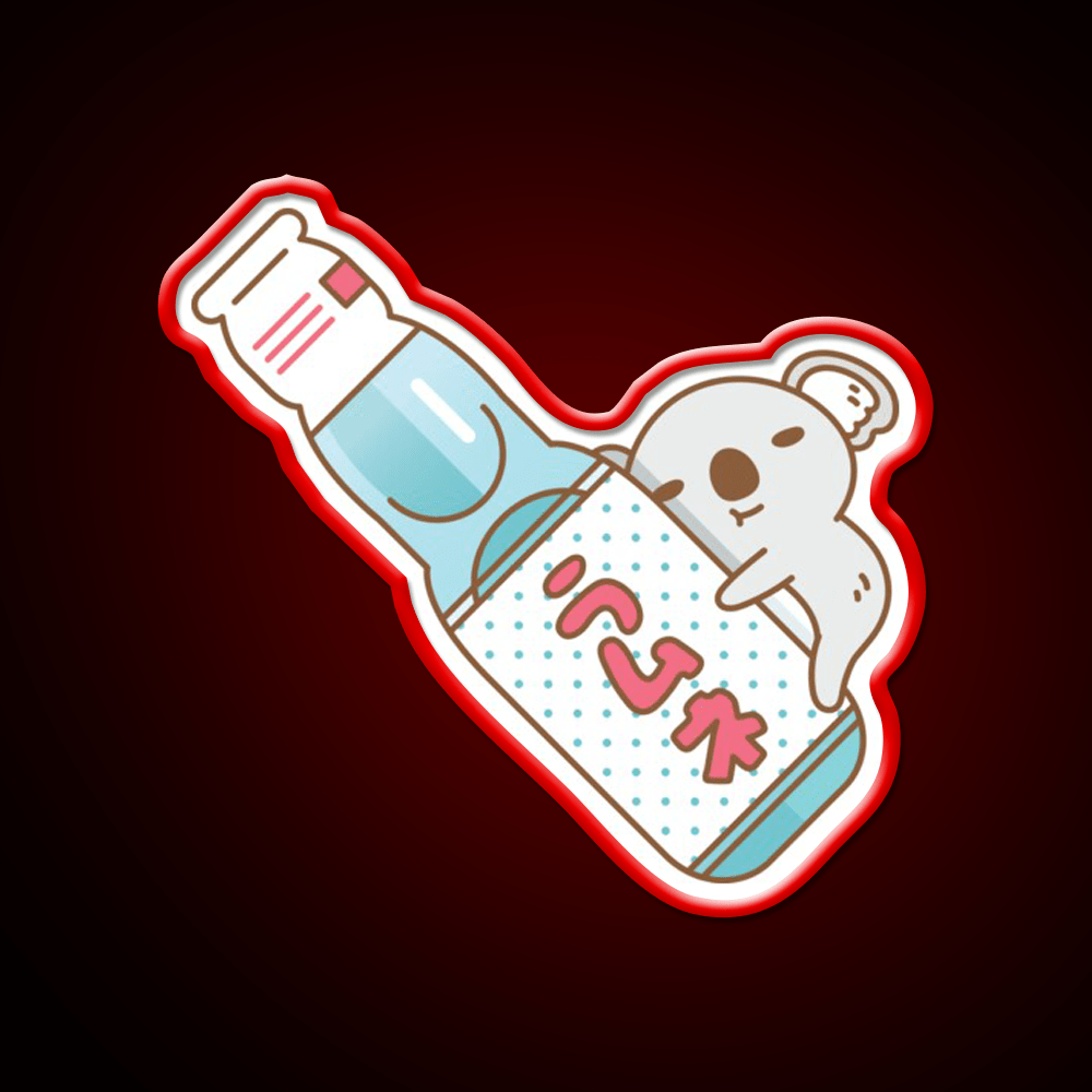 Baby Koala With Ramune Japanese Soda Snack Food Led Neon Sign Rgb Color - Shineneon