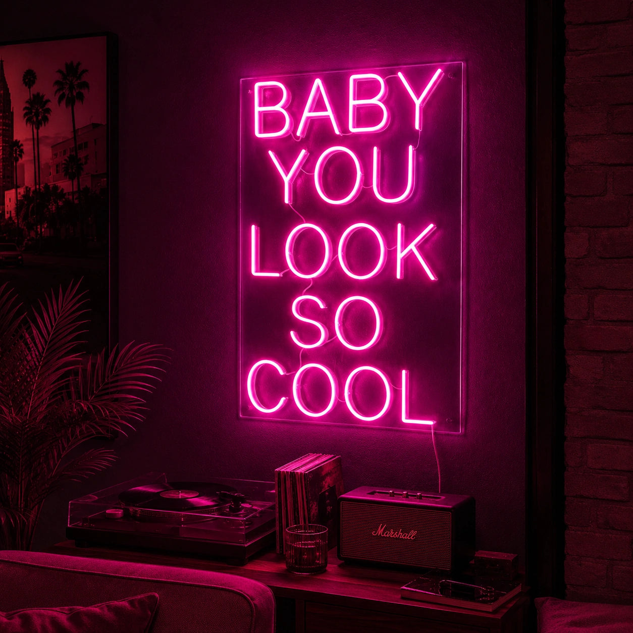 Baby You Look So Cool LED Neon Sign - 03 Real Lifestyle Scene