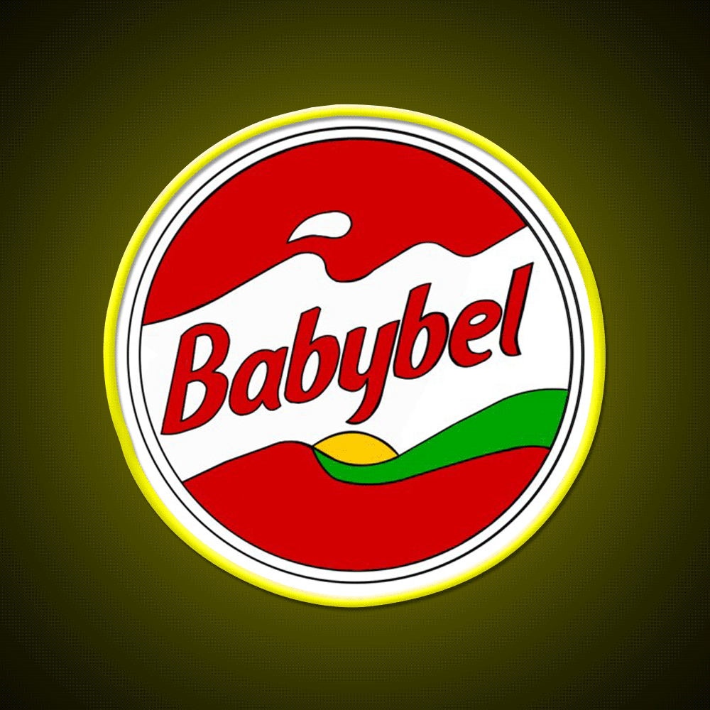 Babybel Cheese Snack Food Led Neon Sign Rgb Color - Custom LED neon sign front view