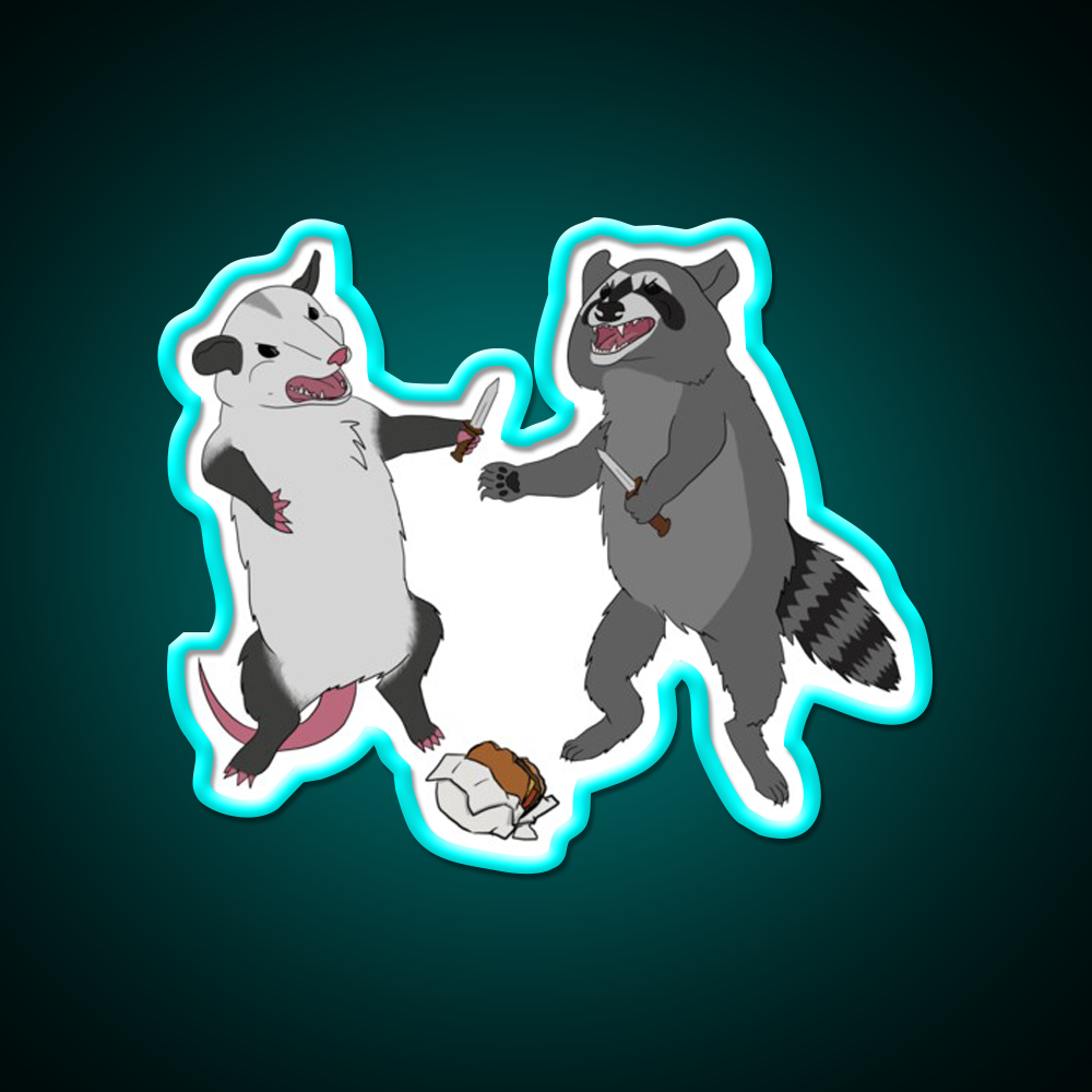 Back Alley Knife Fight Fast Food Led Neon Sign For Burger Place Rgb Color