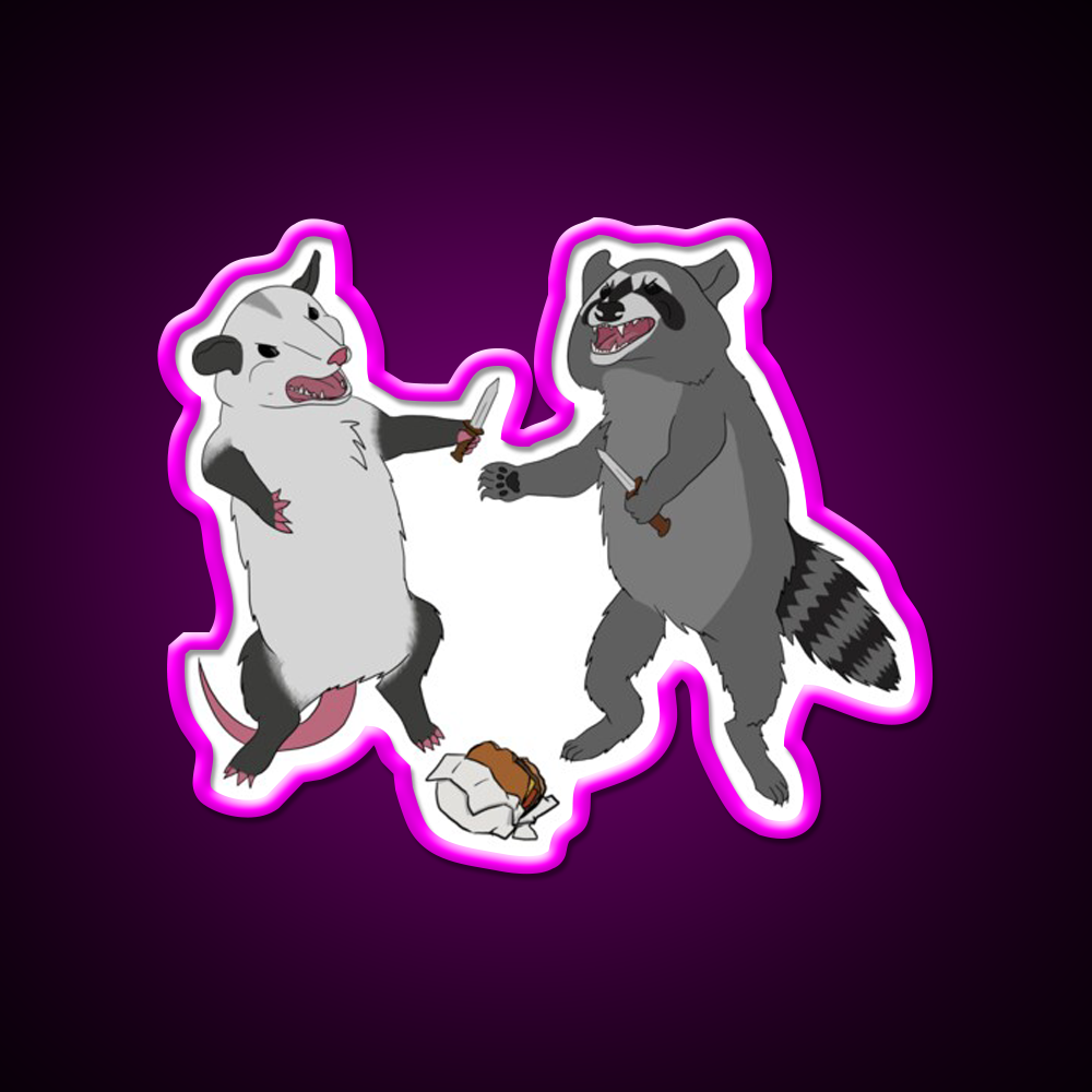 Back Alley Knife Fight Fast Food Led Neon Sign For Burger Place Rgb Color