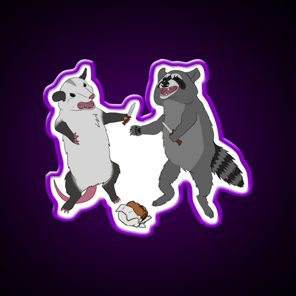 Back Alley Knife Fight Fast Food Led Neon Sign For Burger Place Rgb Color