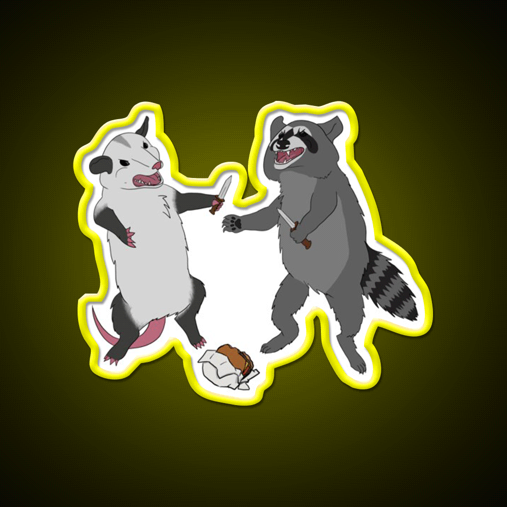 Back Alley Knife Fight Fast Food Led Neon Sign For Burger Place Rgb Color