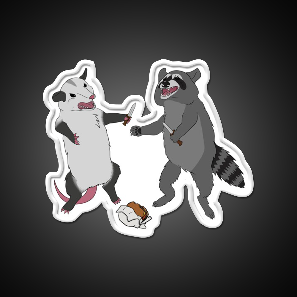 Back Alley Knife Fight Fast Food Led Neon Sign For Burger Place Rgb Color