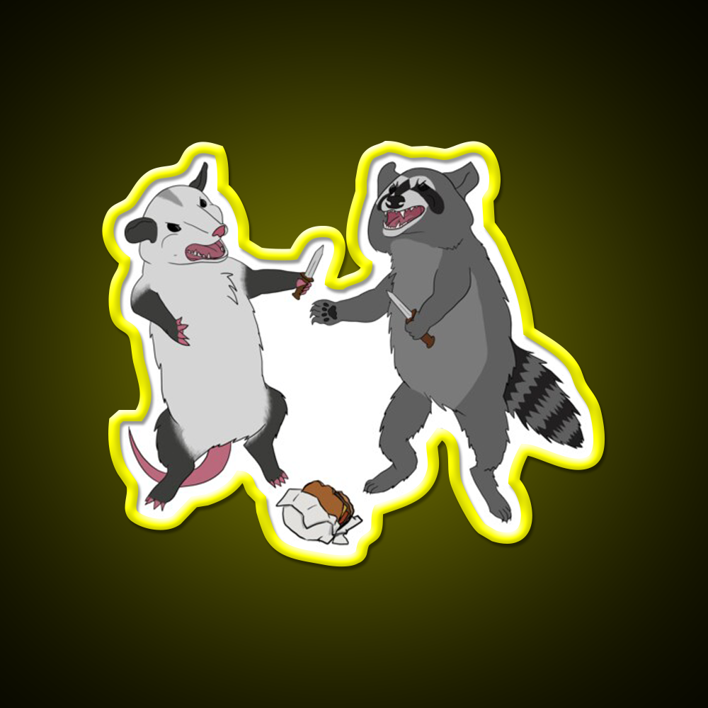 Back Alley Knife Fight Fast Food Led Neon Sign For Burger Place Rgb Color