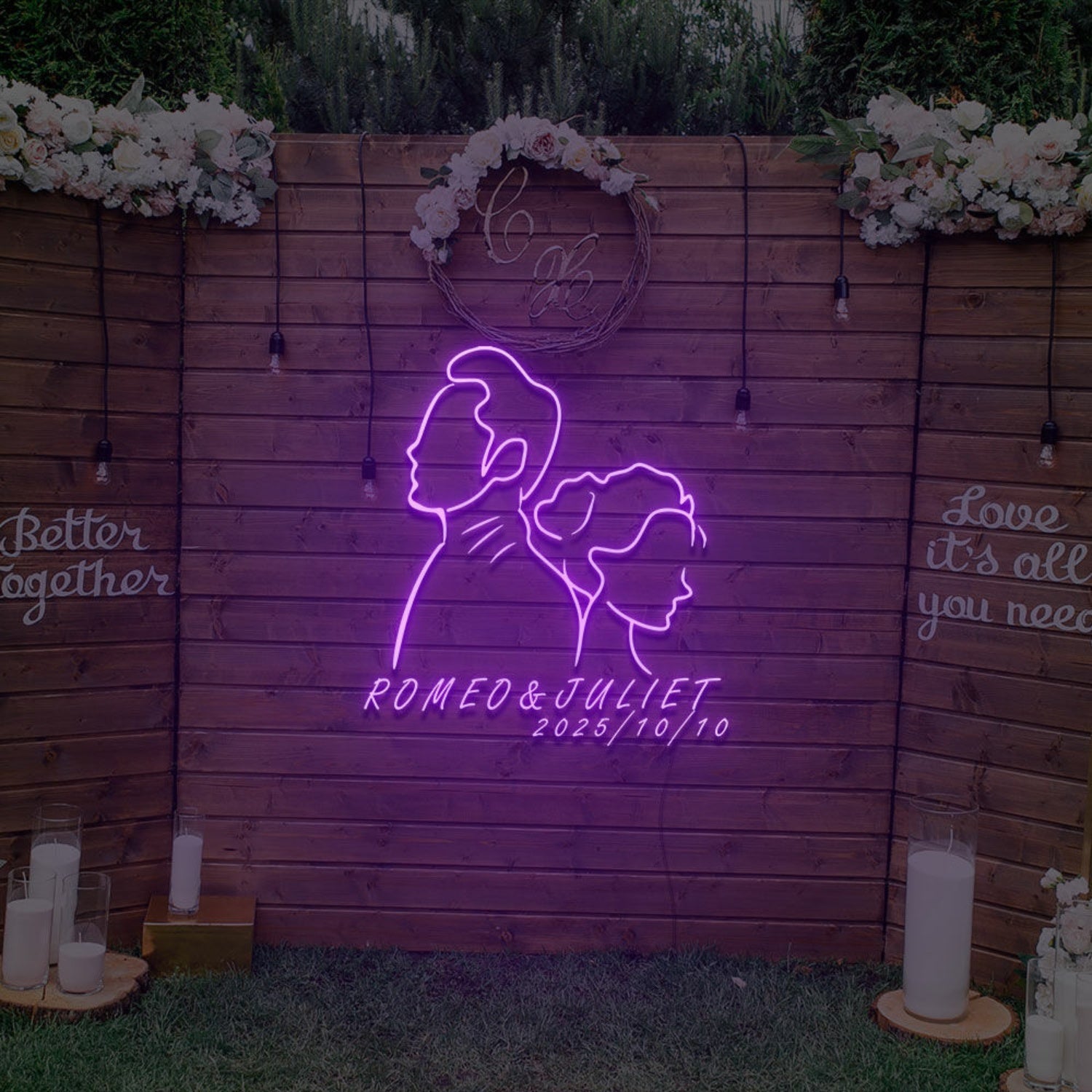Back To Back Wedding Custom Neon Sign | Shineneon
