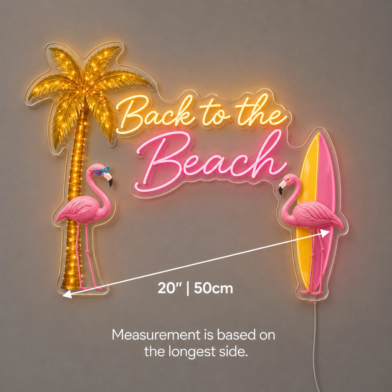 Back To The Beach Neon Sign LED Neon Sign size image