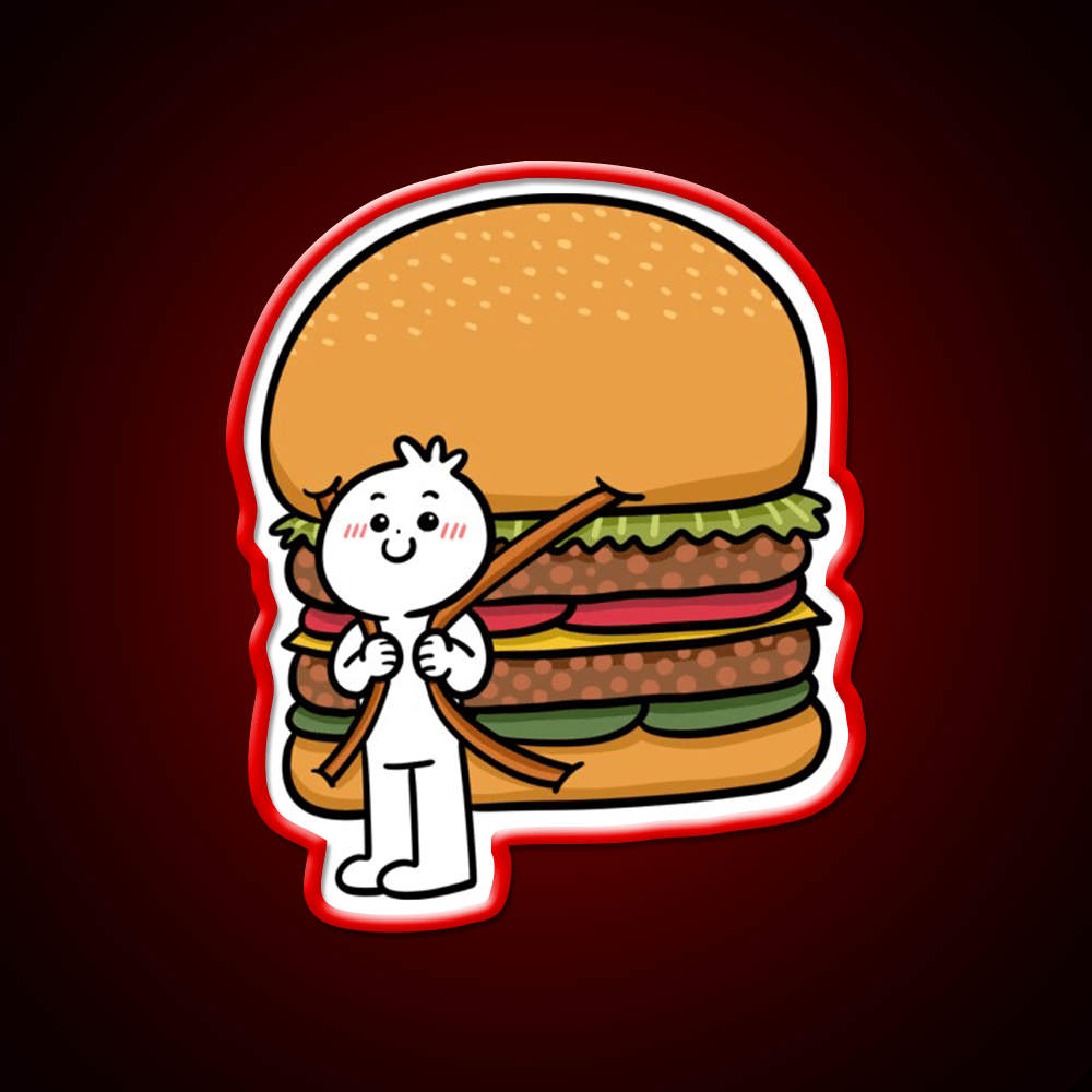 Backpack Burger Fast Food Led Neon Sign For Burger Place Rgb Color - Shineneon