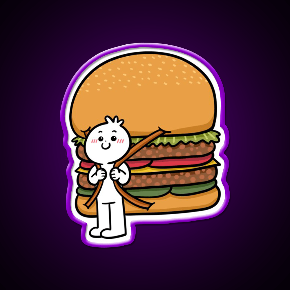 Backpack Burger Fast Food Led Neon Sign For Burger Place Rgb Color - Shineneon