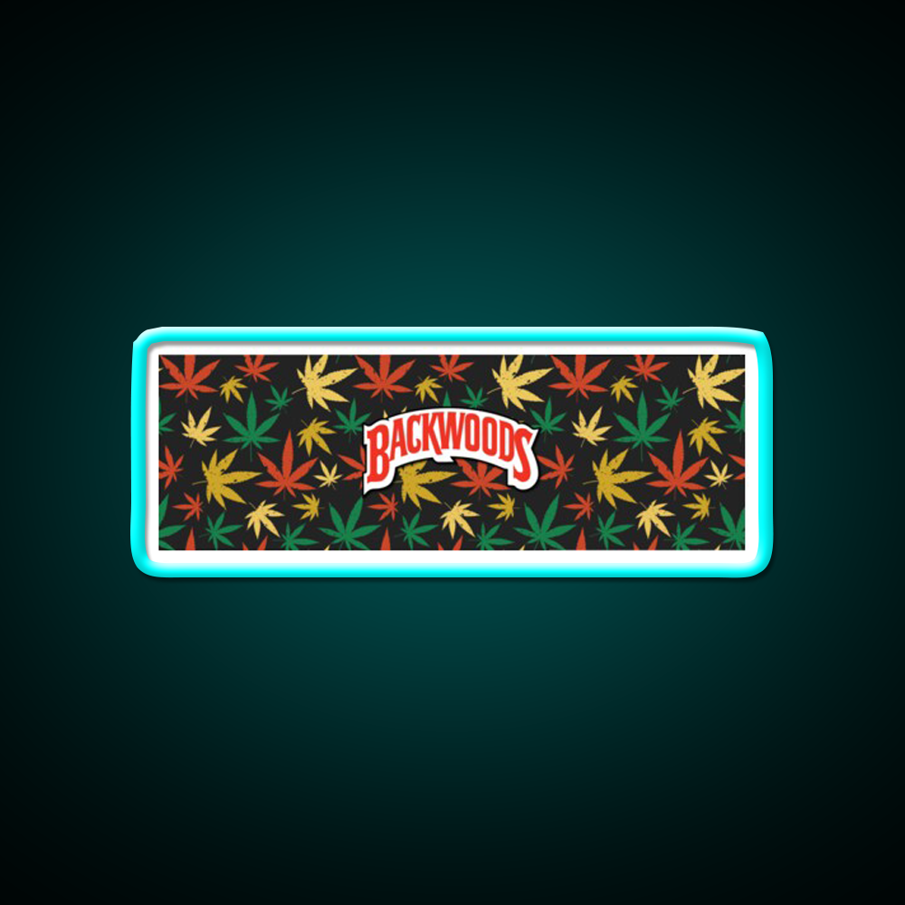 Backwoods Hemp Inspired Green Leaf Led Neon Sign Rgb Color - Size and dimension reference