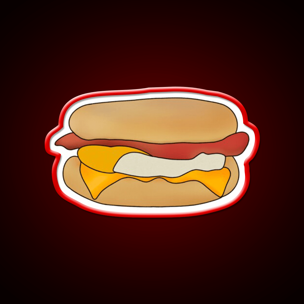 Bacon And Egg Breakfast Muffin Snack Food Led Neon Sign Rgb Color - Shineneon
