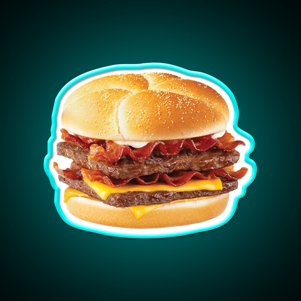 Baconator Fast Food Led Neon Sign For Burger Place Rgb Color