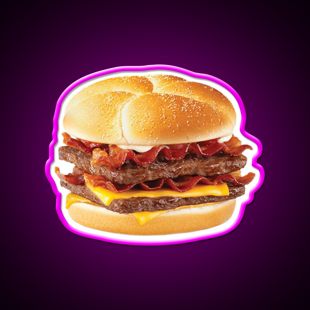 Baconator Fast Food Led Neon Sign For Burger Place Rgb Color
