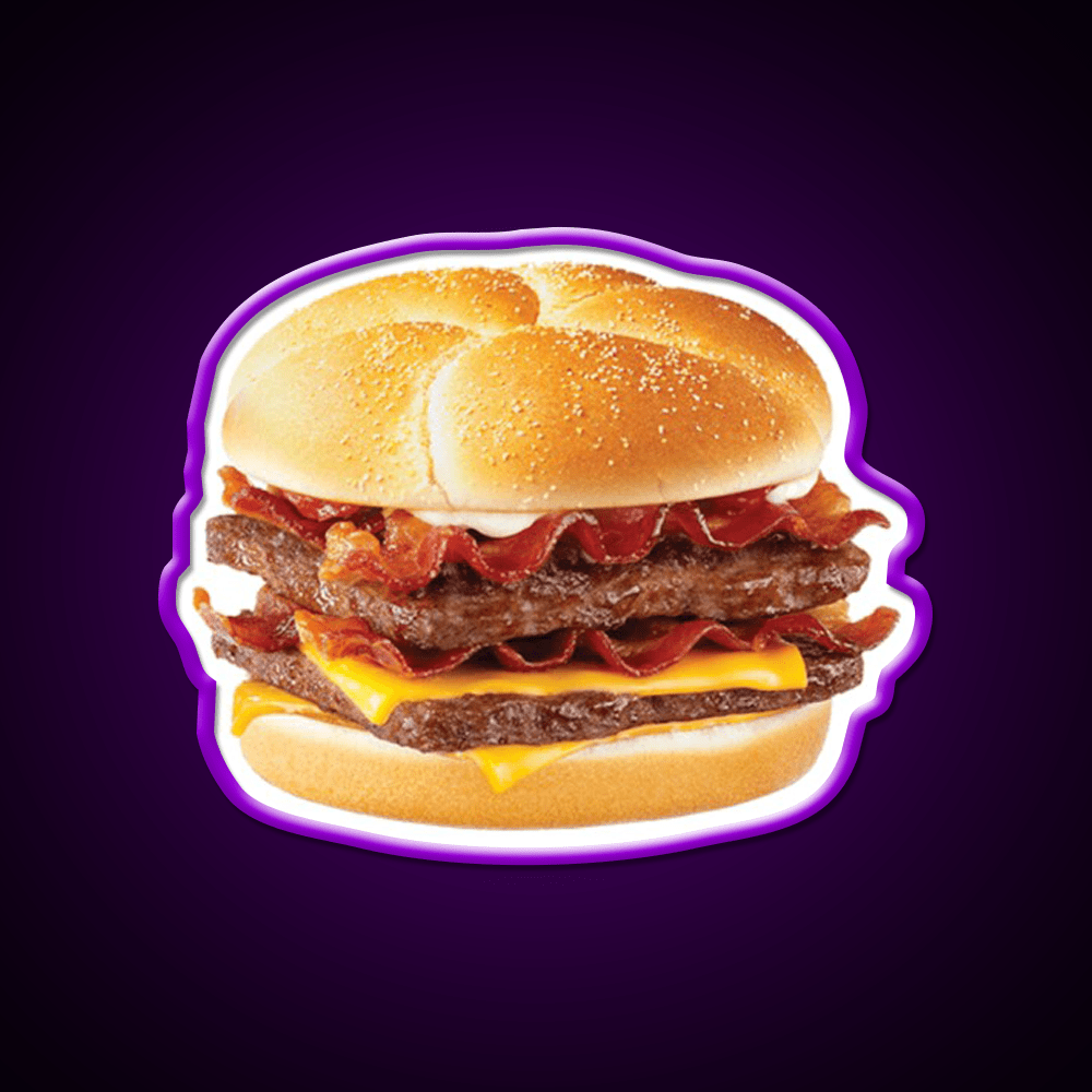 Baconator Fast Food Led Neon Sign For Burger Place Rgb Color - Shineneon