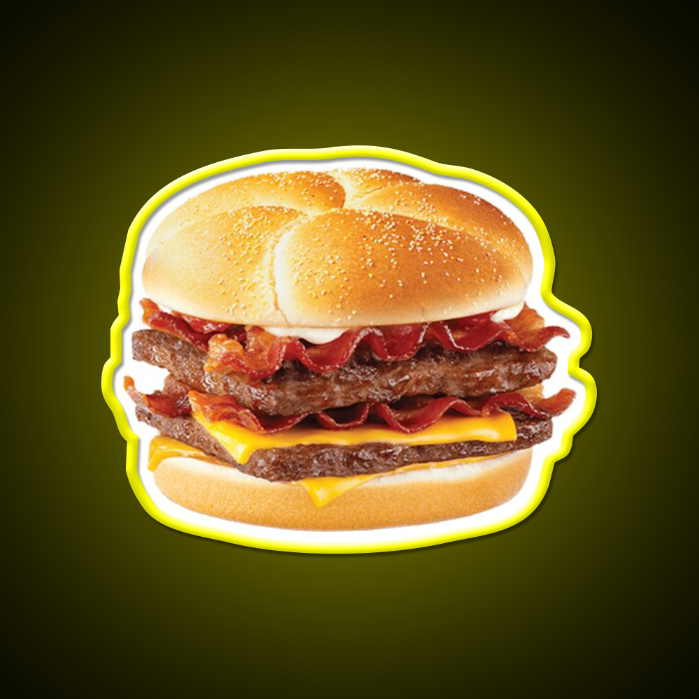 Baconator Fast Food Led Neon Sign For Burger Place Rgb Color