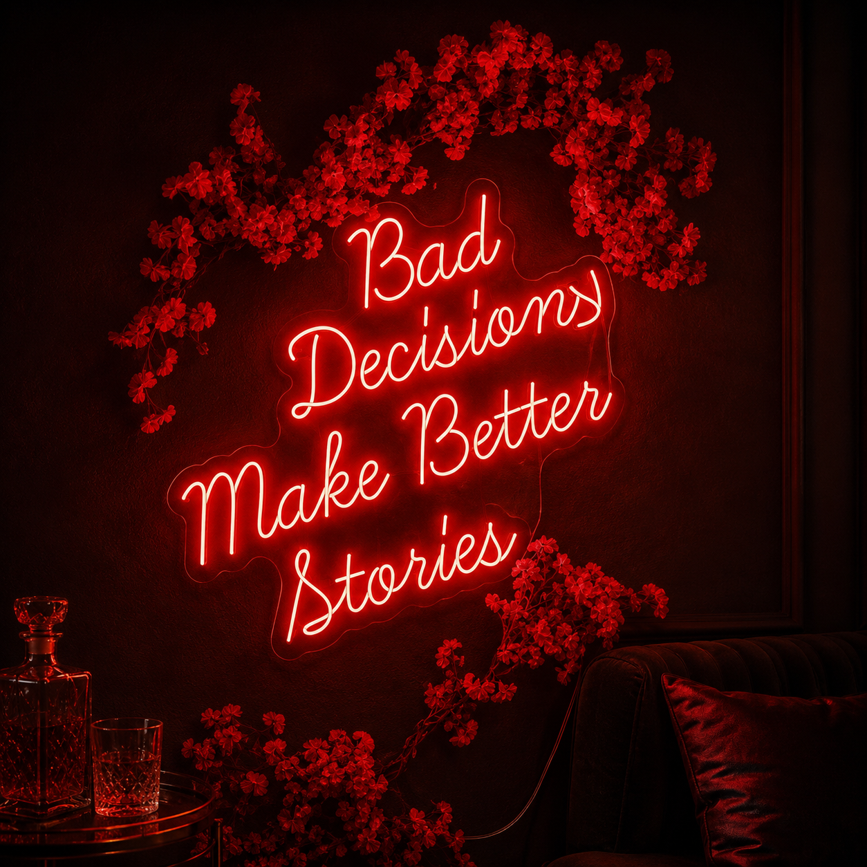 Bad Decision Make Better Stories LED Neon Sign - 05 Color Grid