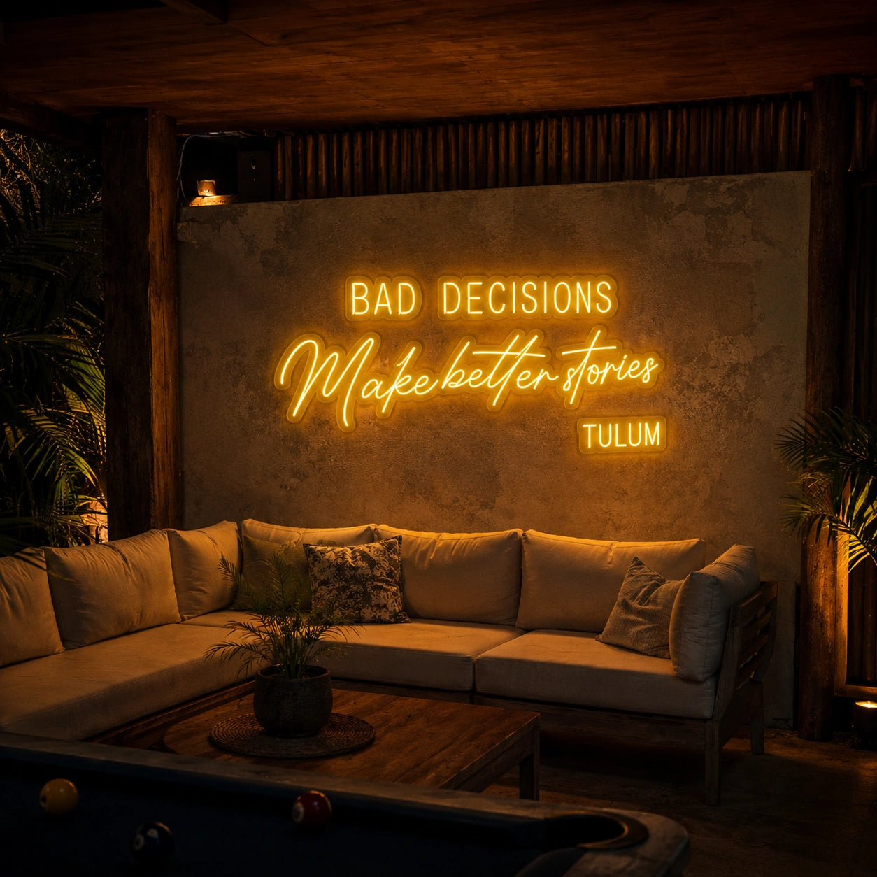 Bad Decisions Make Better Stories LED Neon Sign Bedroom Decor - 03 Real Lifestyle Scene