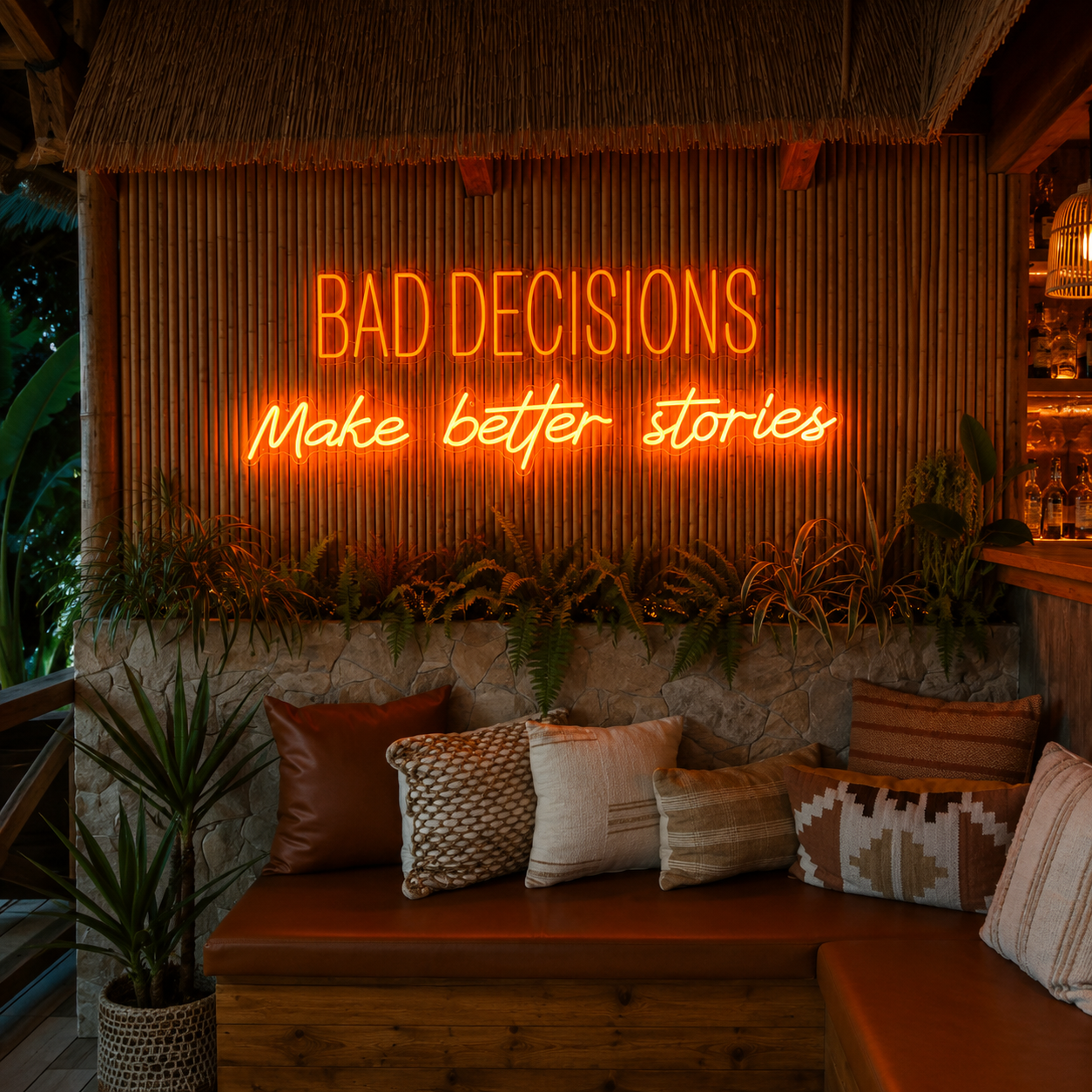 Bad Decisions Make Better Stories LED Neon Sign Home Wall Art Home Art - 01 Original Product Image