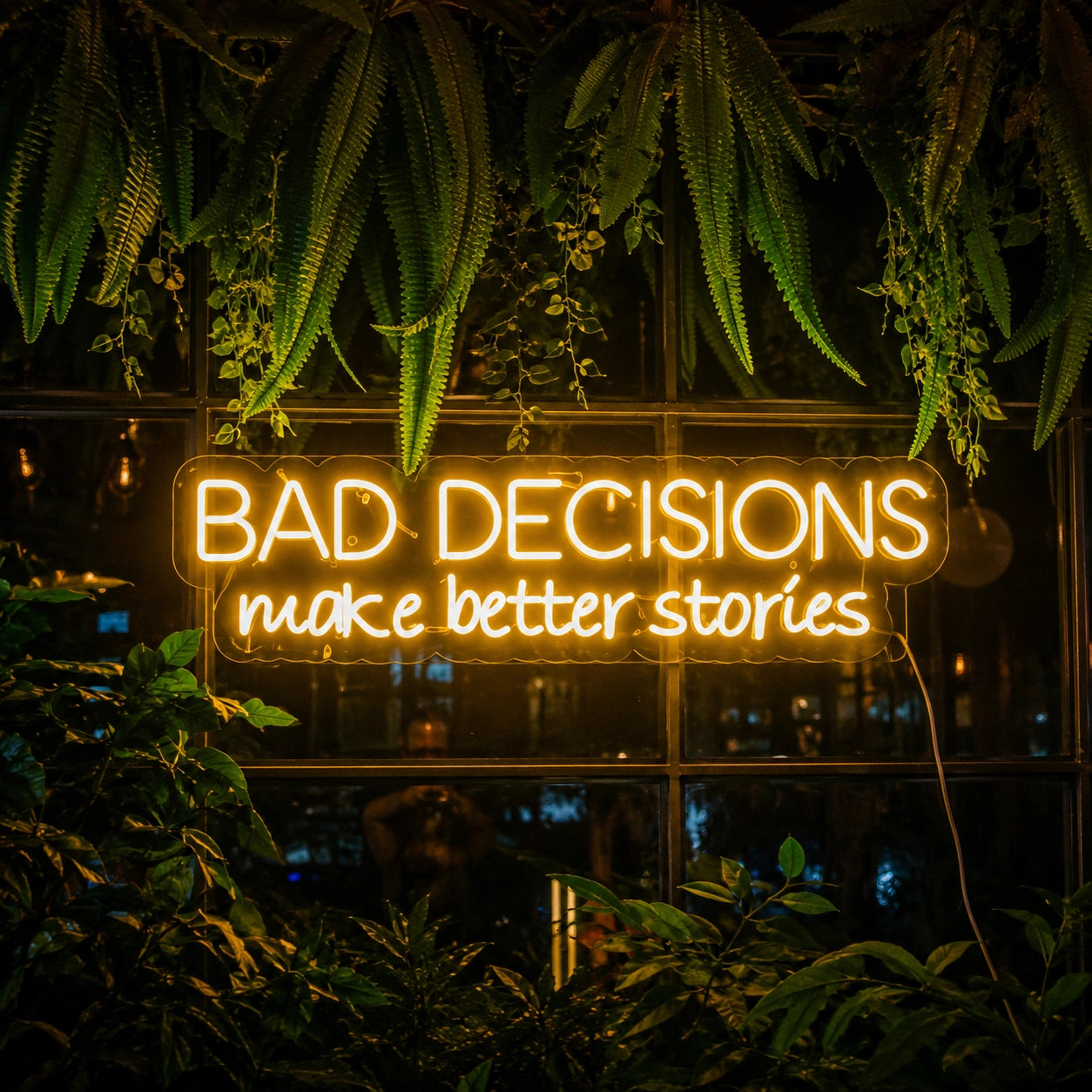 Bad Decisions Make Better Stories LED Neon Sign Wall Decor - 01 Original Product Image