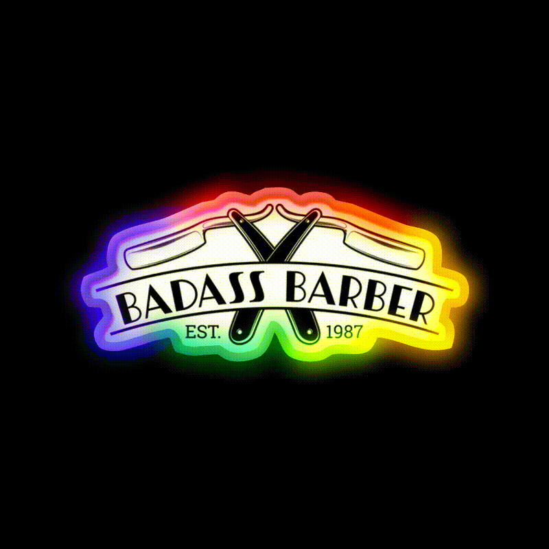 Badass Barber Shop Haircut Led Neon Sign