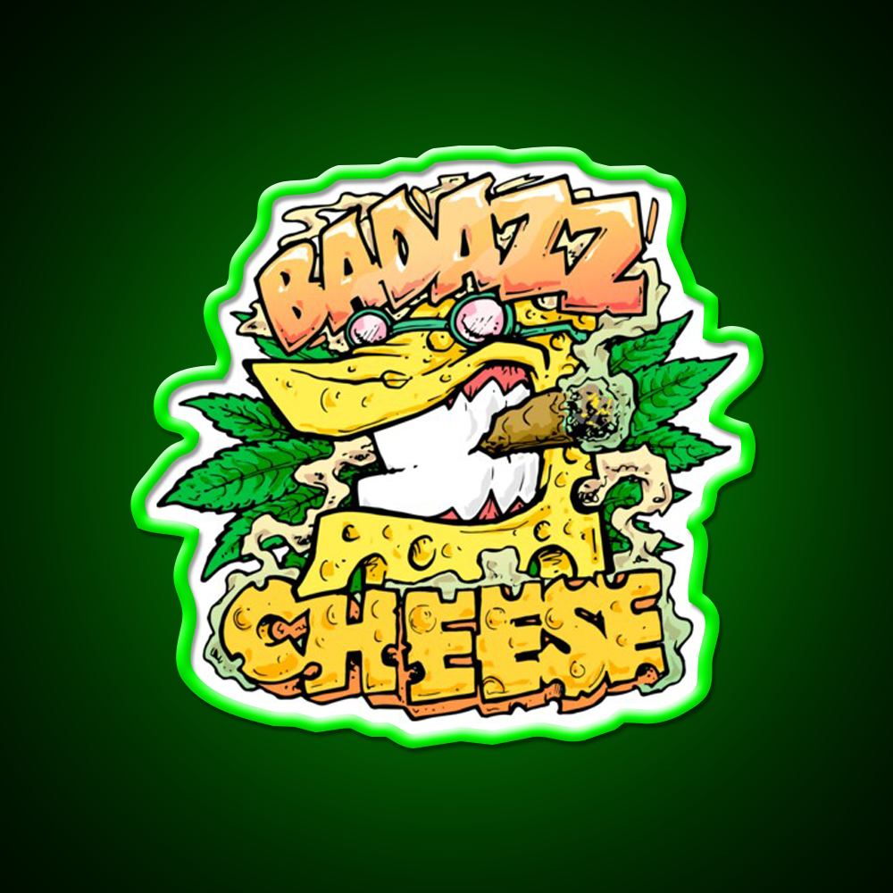 Badazz Cheese Cannabic Hemp Inspired Green Leaf Led Neon Sign Rgb Color - LED neon sign view 8