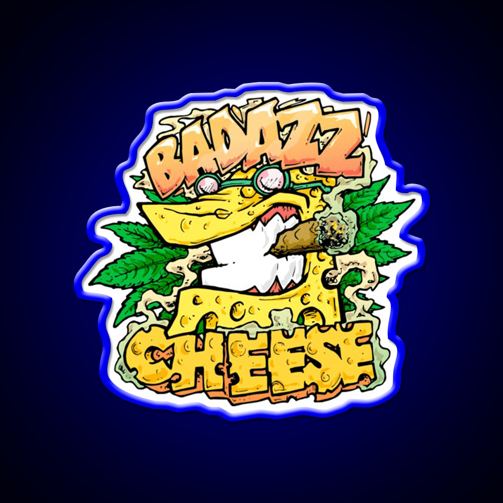 Badazz Cheese Cannabic Hemp Inspired Green Leaf Led Neon Sign Rgb Color - Shineneon