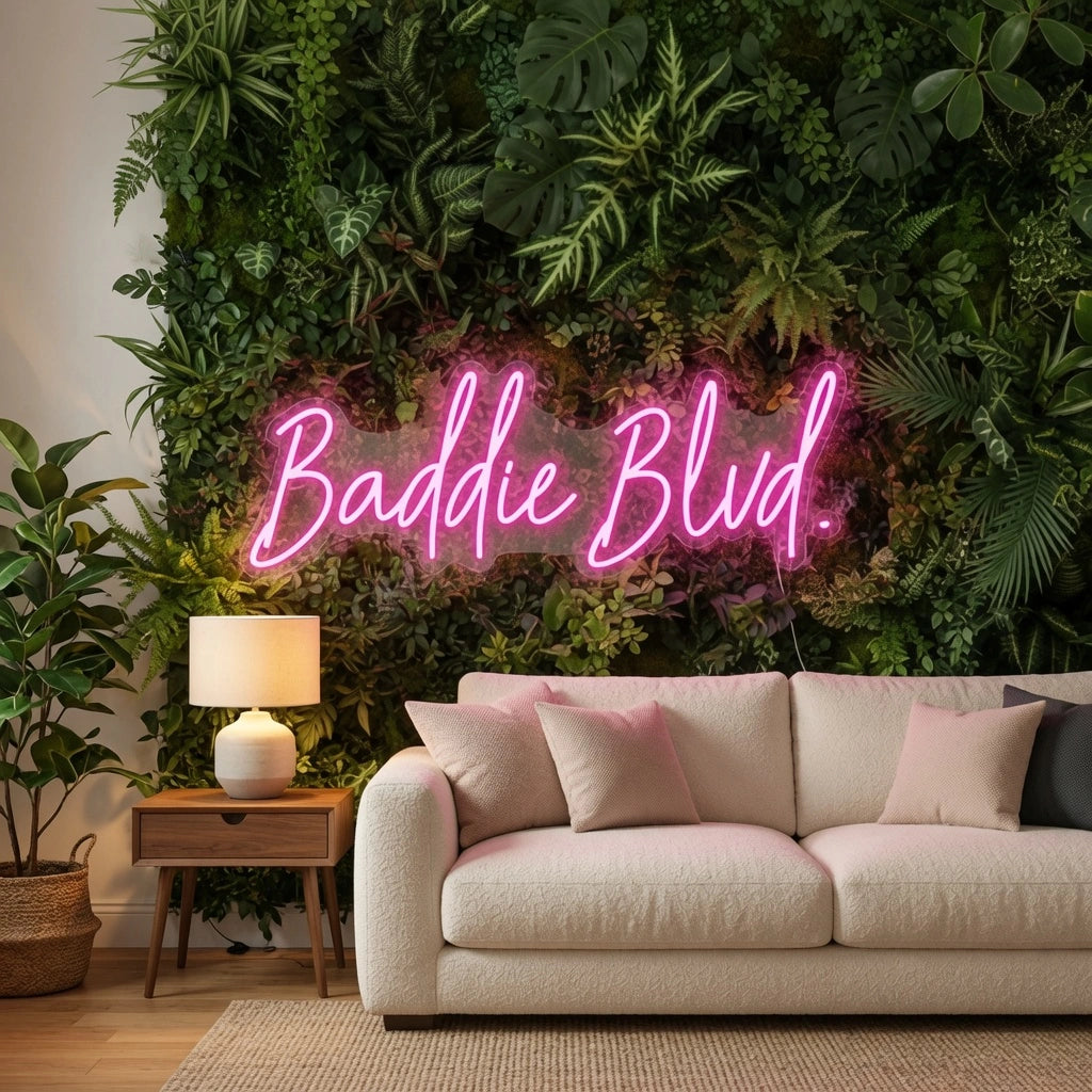 Baddie Blud LED Neon Sign Wall Neon Sign - 03 Real Lifestyle Scene