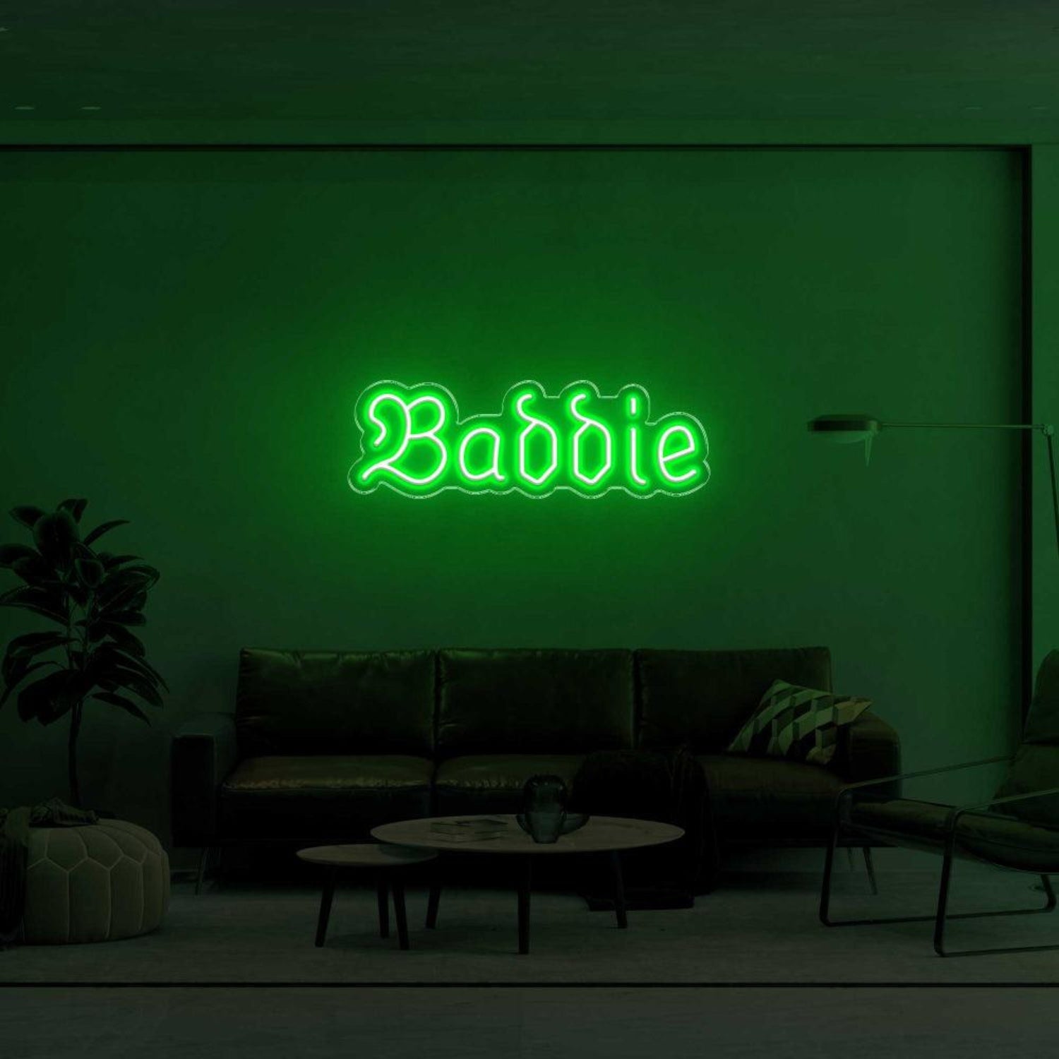 Baddie Green Bold Outline Led Neon Sign For Modern Home Decor | Shineneon
