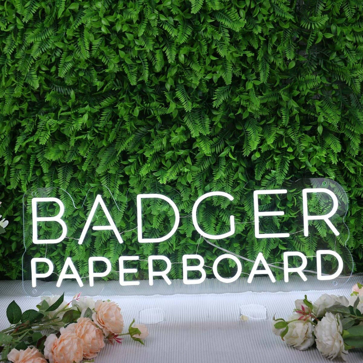 Badger Paperboard White Led Neon Sign - Shineneon