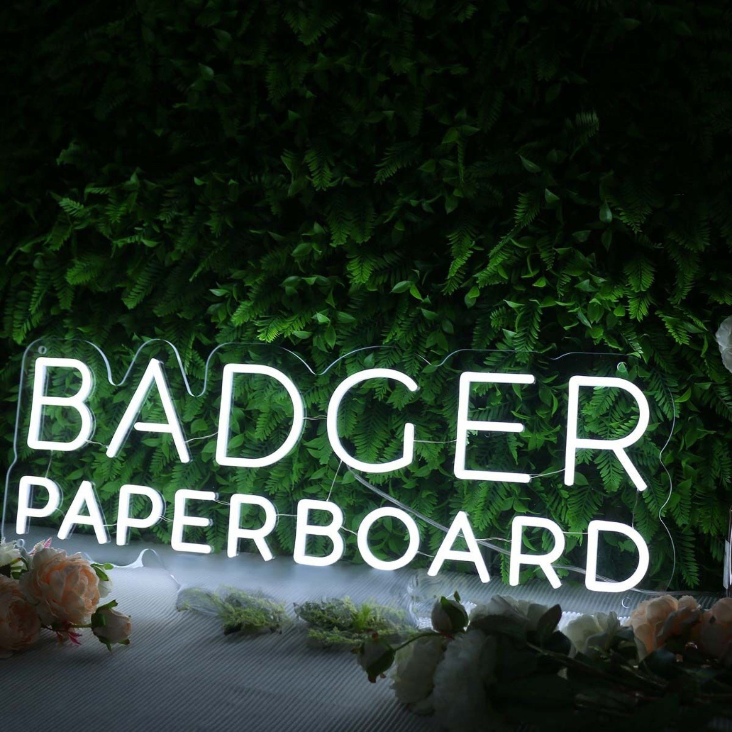 Badger Paperboard White Led Neon Sign - Shineneon