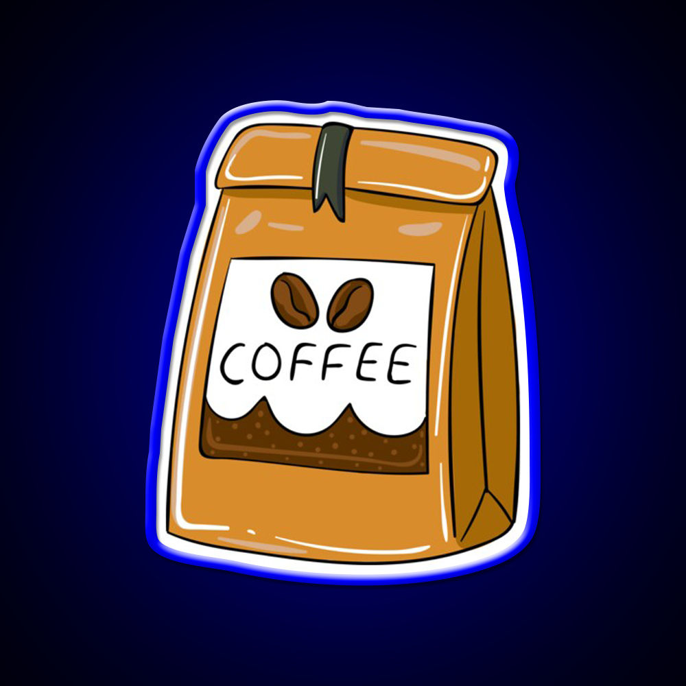 Bag Of Coffee Beans Cafe Led Neon Sign Espresso Bar Art Rgb Color