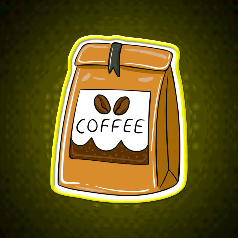 Bag Of Coffee Beans Cafe Led Neon Sign Espresso Bar Art Rgb Color