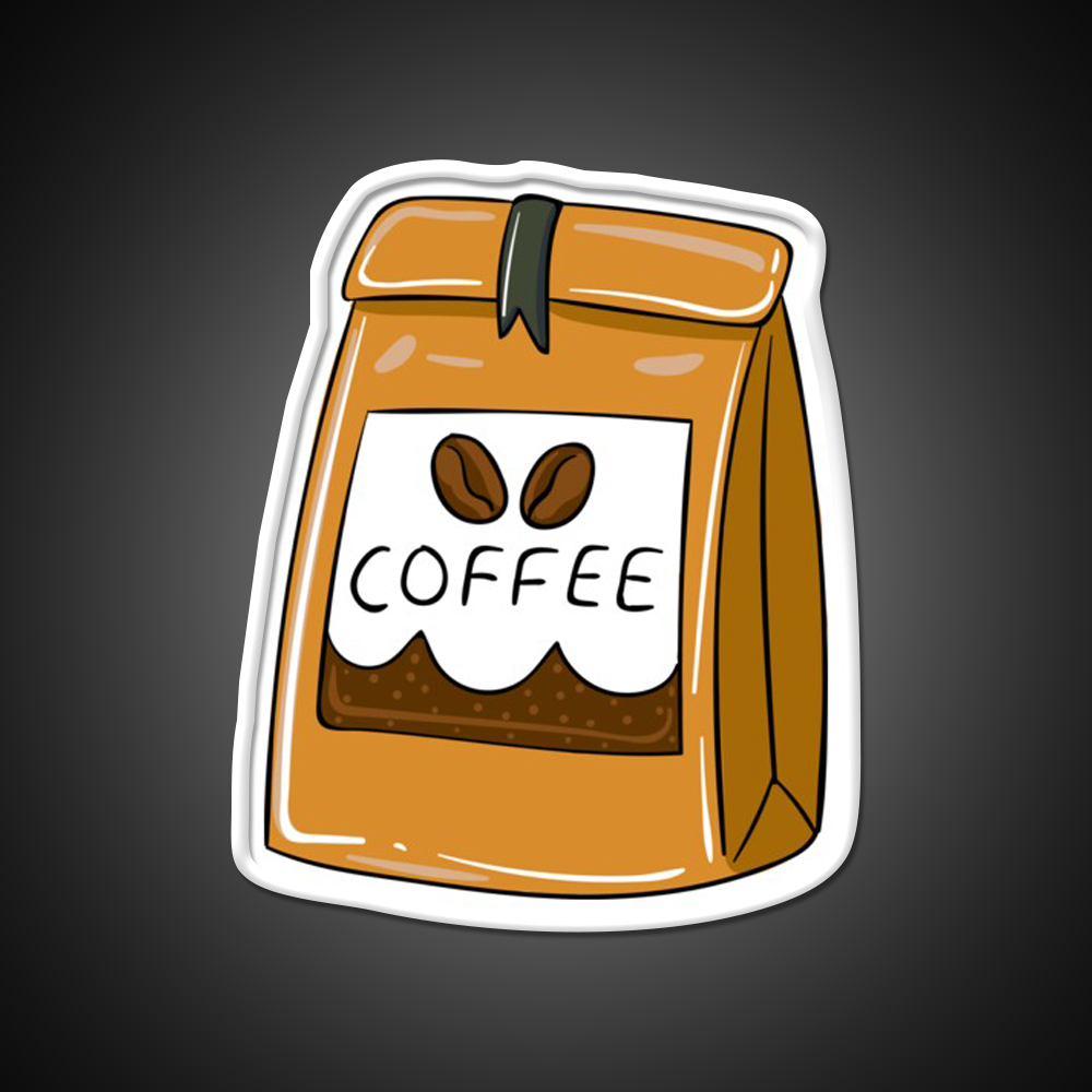 Bag Of Coffee Beans Cafe Led Neon Sign Espresso Bar Art Rgb Color