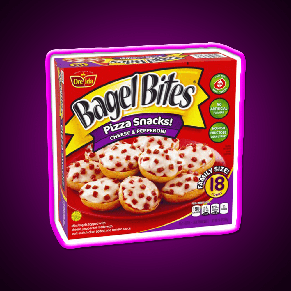 Bagel Bites Cheese Pepperoni Snack Food Led Neon Sign Rgb Color - Shineneon