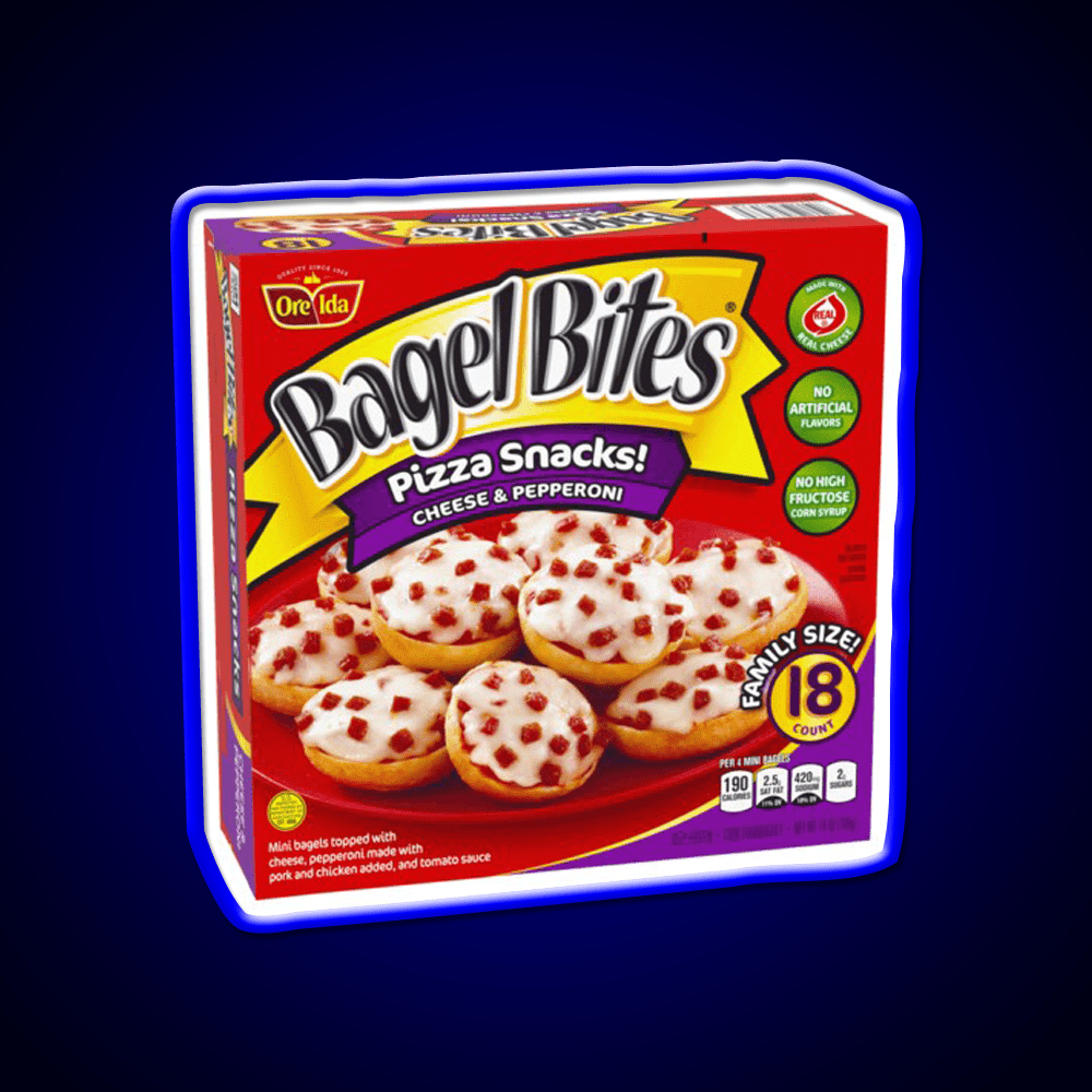 Bagel Bites Cheese Pepperoni Snack Food Led Neon Sign Rgb Color - Shineneon