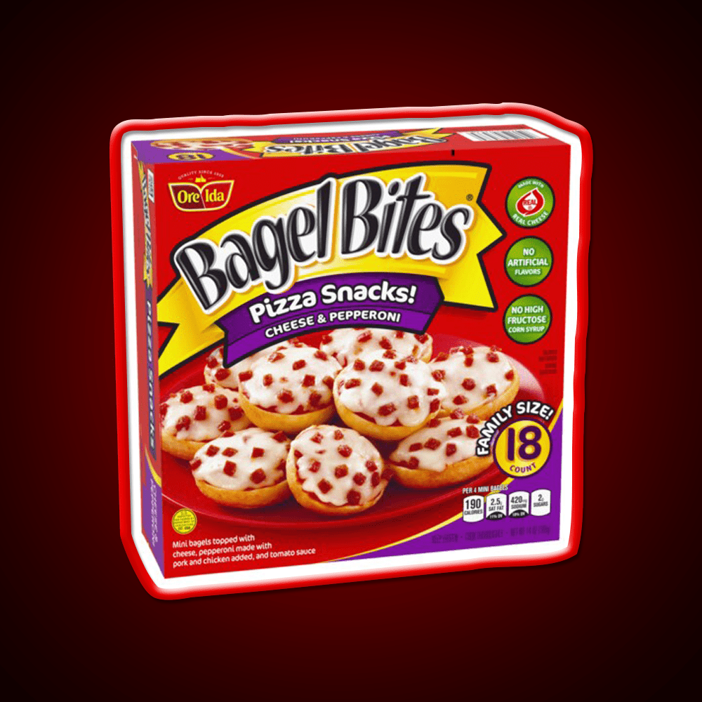 Bagel Bites Cheese Pepperoni Snack Food Led Neon Sign Rgb Color - Shineneon