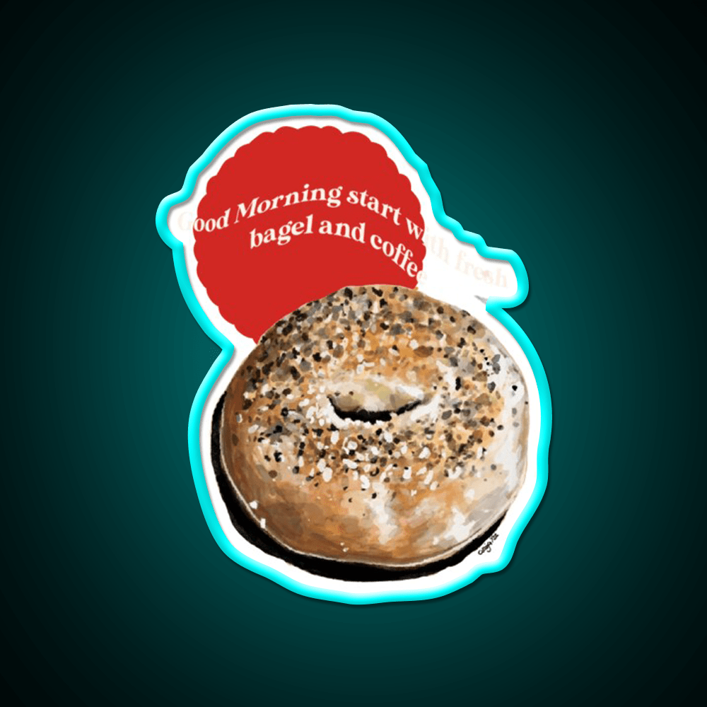 Bagel Coffee Good Morning Nyc Cafe Led Neon Sign Espresso Bar Art Rgb Color - Shineneon