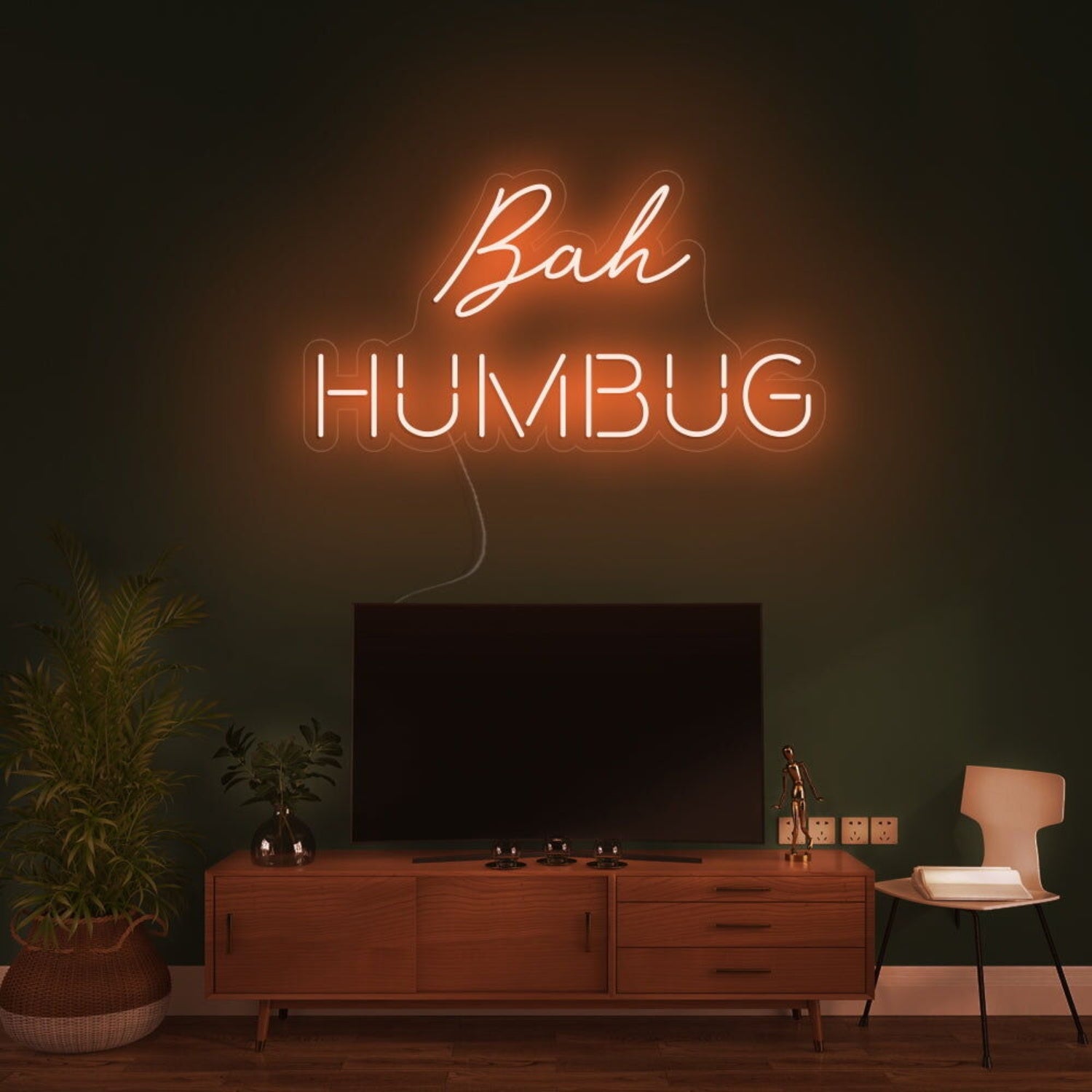 Bah Humbug Led Neon Sign For Humorous And Holiday Themes | Shineneon