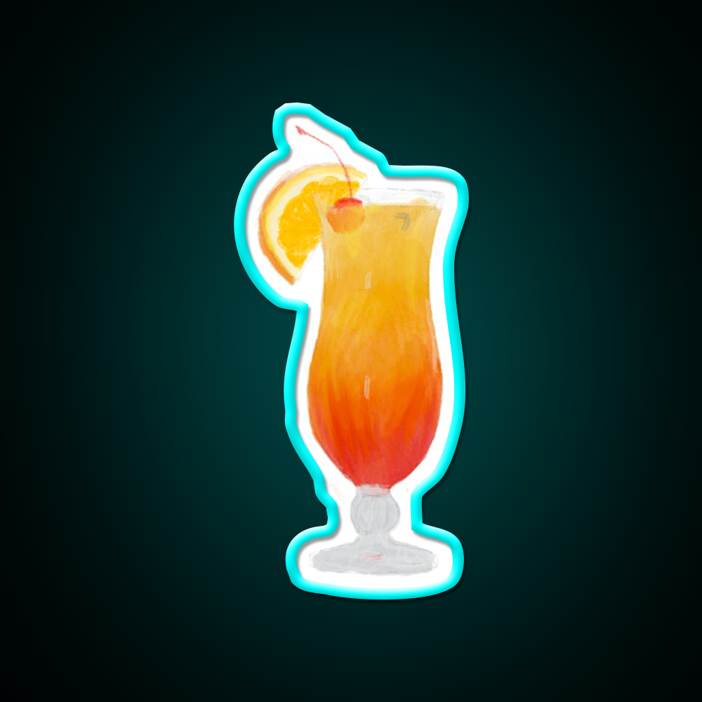 Bahama Mama Cocktail Bar Decor Led Neon Sign Rgb Color - Size and dimension reference