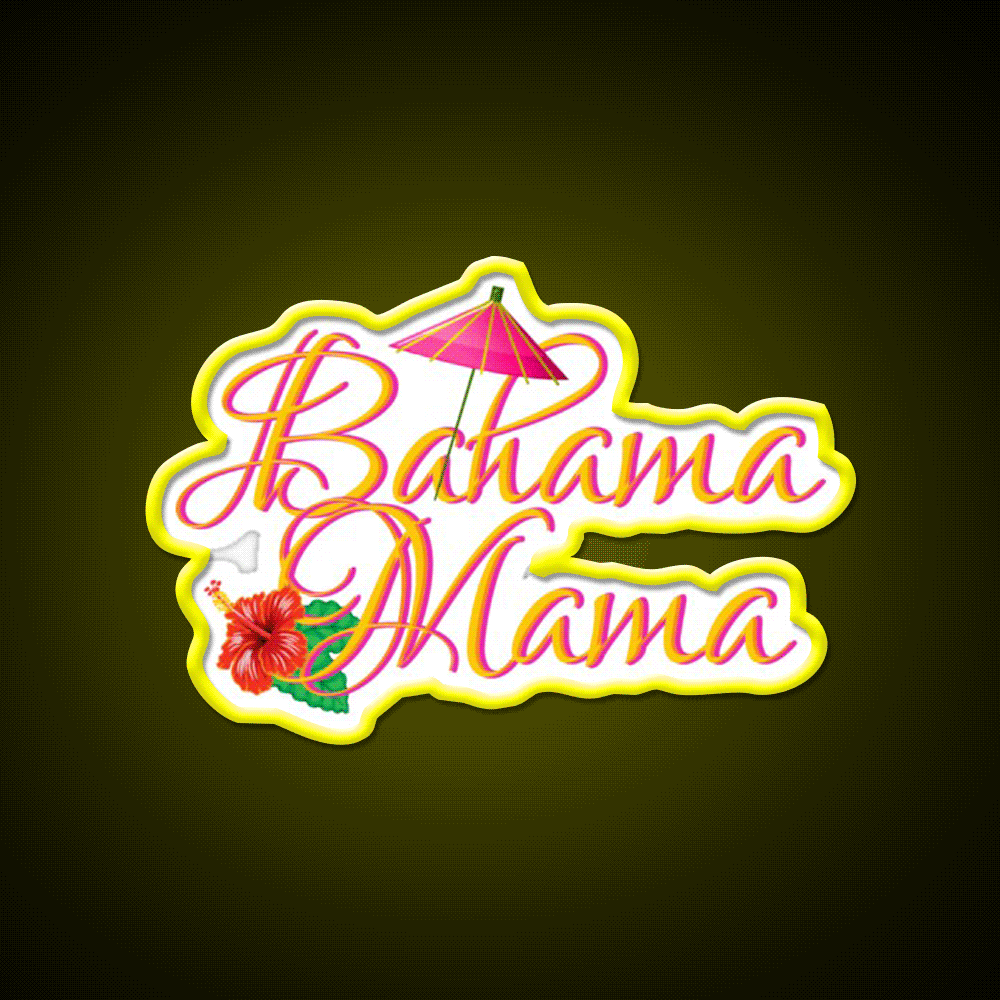 Bahama Mama Cocktail Bar Decor Led Neon Sign Neon Party Sign Rgb Color - Custom LED neon sign front view