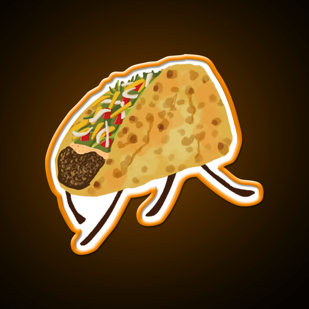 Baja Beef Chalupa Now With Limbs Taco Led Neon Sign Mexican Food Rgb Color - Shineneon