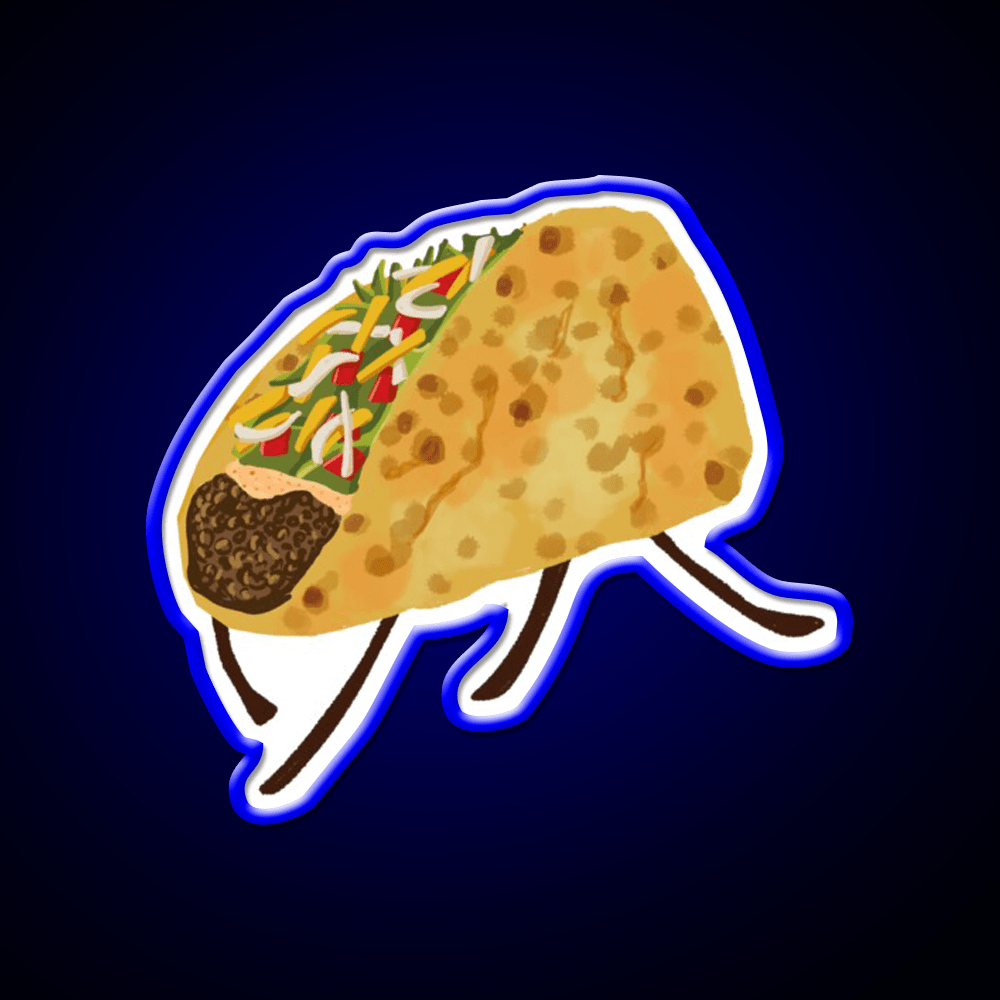 Baja Beef Chalupa Now With Limbs Taco Led Neon Sign Mexican Food Rgb Color - Shineneon