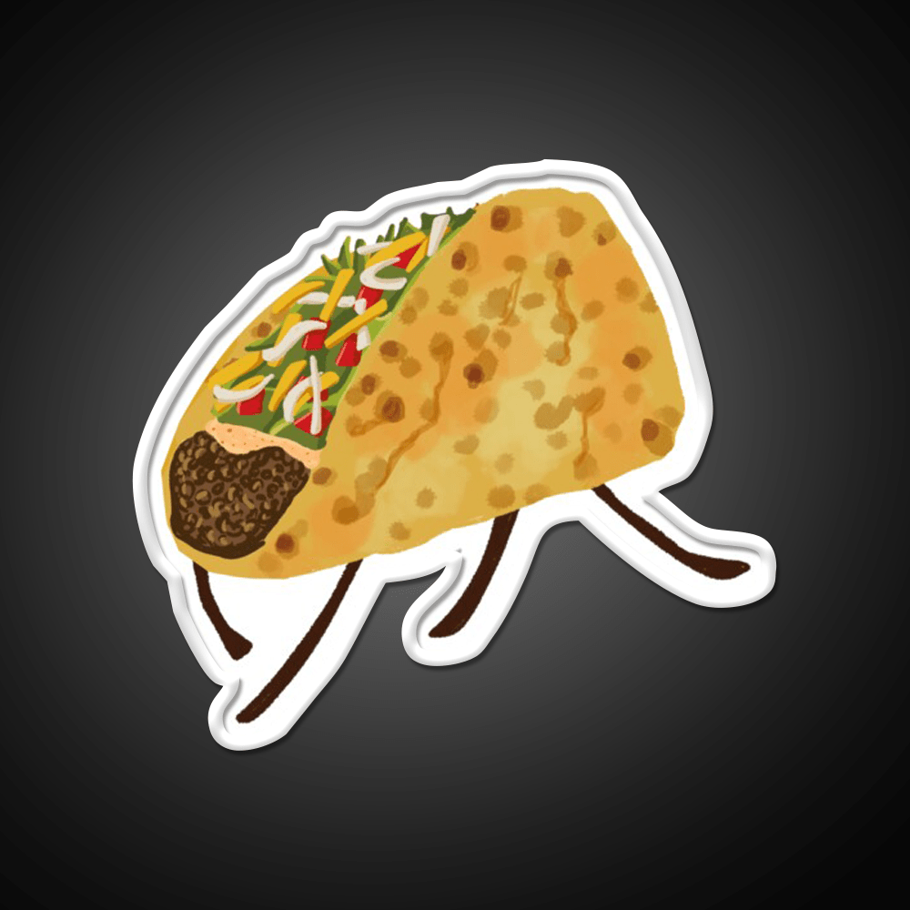 Baja Beef Chalupa Now With Limbs Taco Led Neon Sign Mexican Food Rgb Color - Shineneon