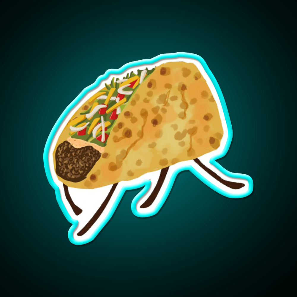 Baja Beef Chalupa Now With Limbs Taco Led Neon Sign Mexican Food Rgb Color - Shineneon