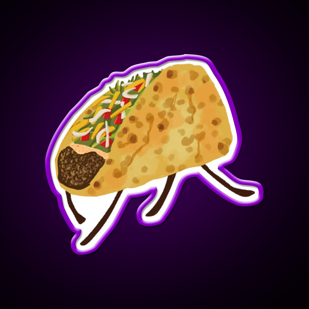 Baja Beef Chalupa Now With Limbs Taco Led Neon Sign Mexican Food Rgb Color - Shineneon
